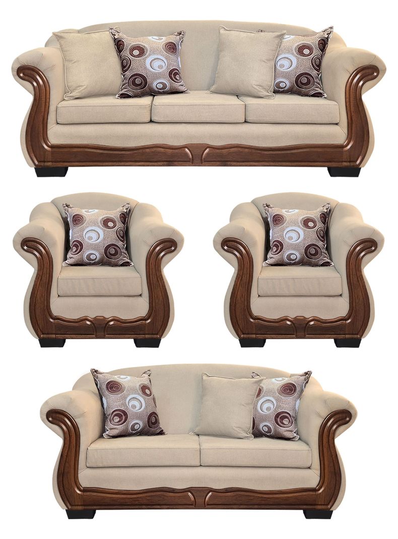 Living Con Resorte Estructural 9 Cuerpos Bufalo 4+3+1+1 Chenille X