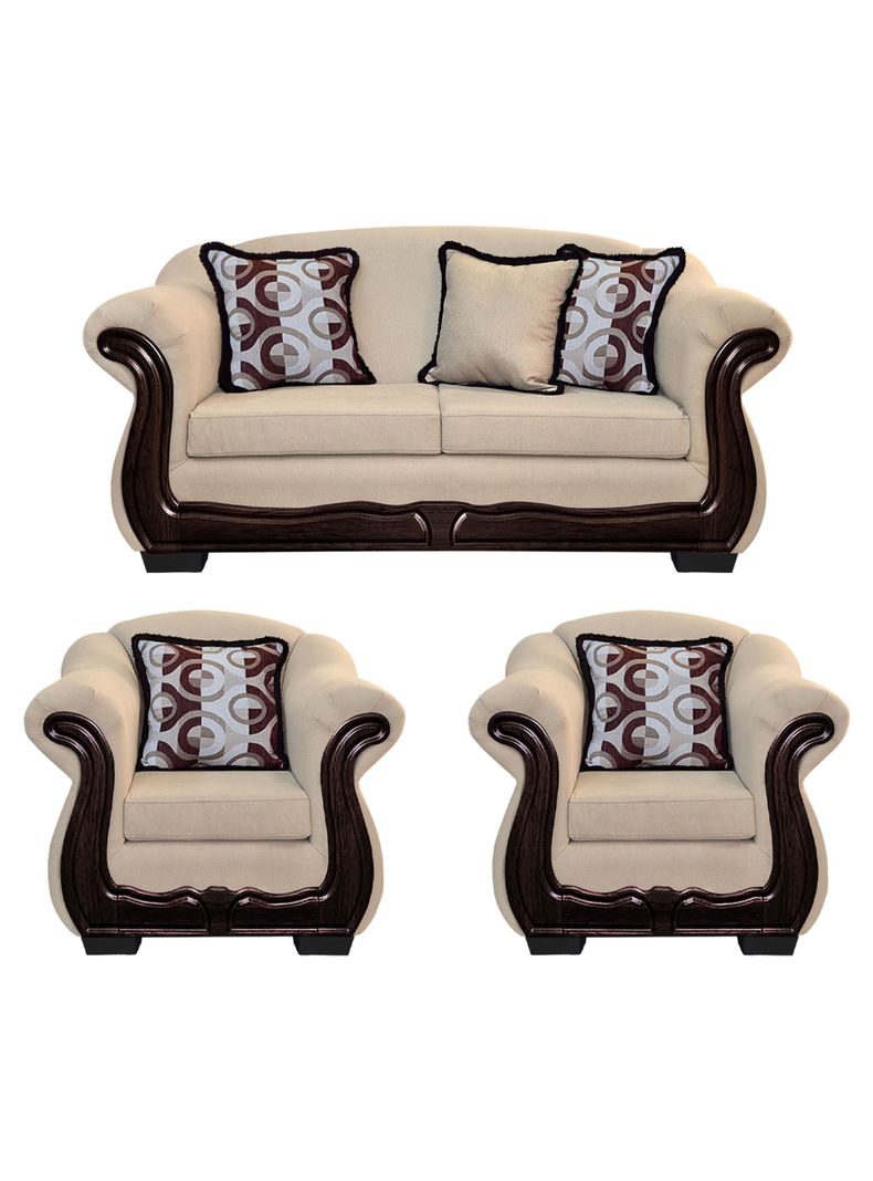 Living Con Resorte Estructural 5 Cuerpos Bufalo 3+1+1 Chenille