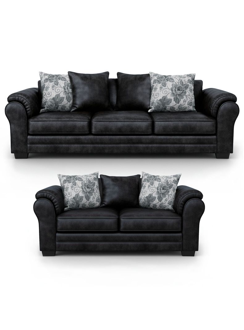 Living 7 Cuerpos 4+3 XL Con Resorte Estructural Grandon Envejecido
