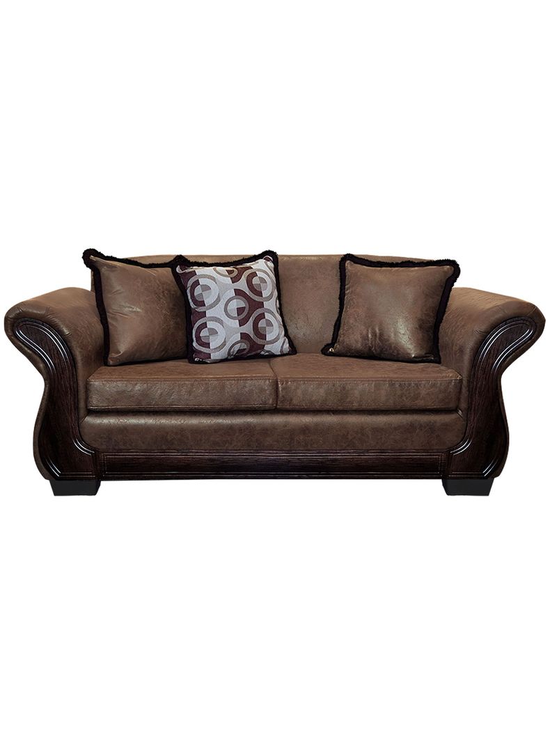 Sofa Con Resorte Estructural 3 Cuerpos Finis Envejecido