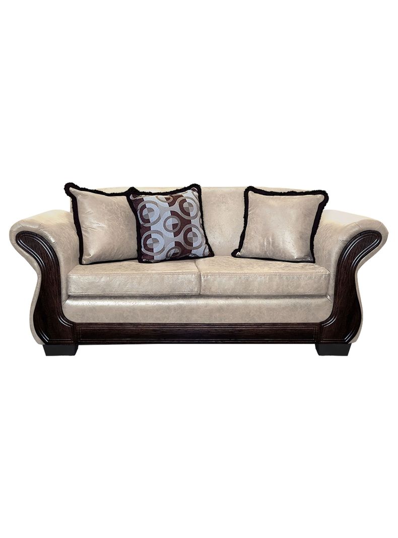Sofa Con Resorte Estructural 3 Cuerpos Finis Envejecido
