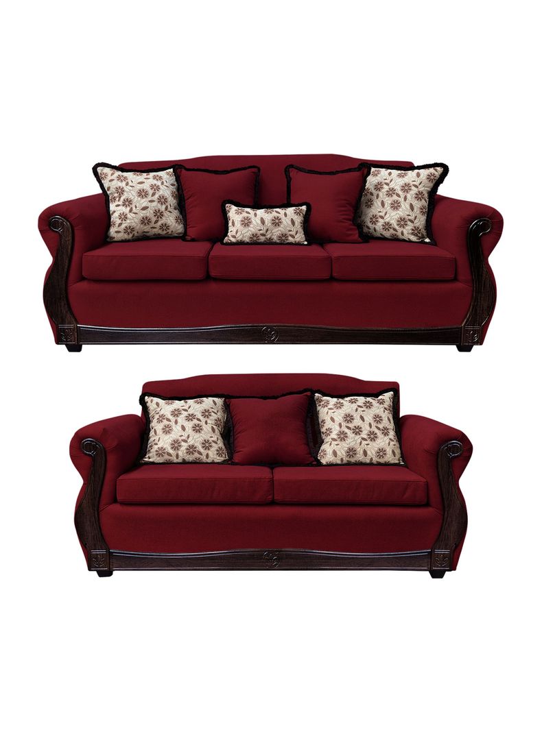 Living Con Resorte Estructural 7 Cuerpos 4+3 Gran Santi Chenille Rojo