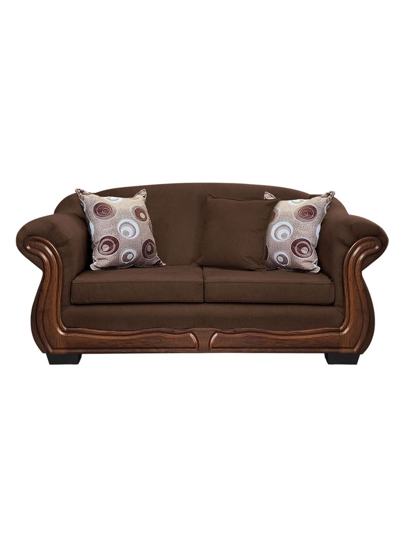 Sofa Con Resorte Estructural 3 Cuerpos Bufalo Chenille X Cafe Oscuro