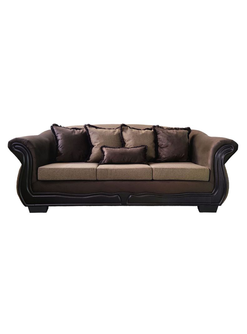 Sofa Con Resorte Estructural 4 Cuerpos Grand Bufalo Lino Rustico Version PREMIUM Diseno 1
