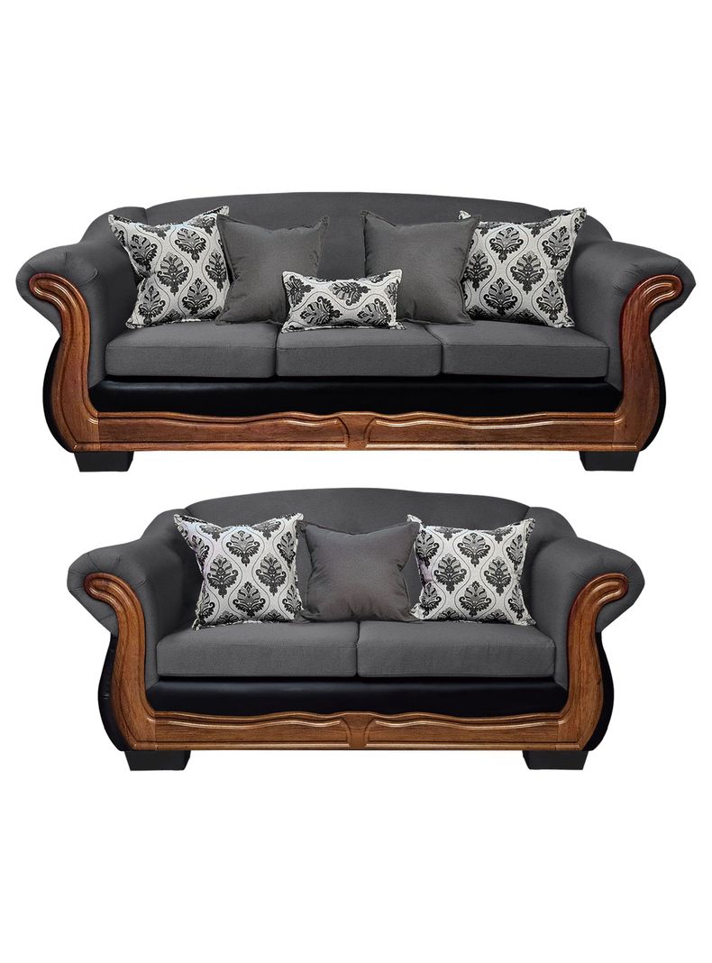 Living Con Resorte Estructural 7 Cuerpos Bufalo 4+3 Chenille+PU X