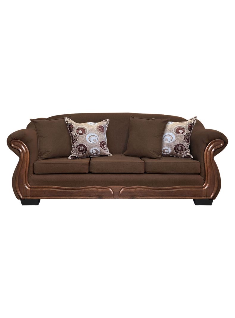 Sofa Con Resorte Estructural 4 Cuerpos Bufalo Chenille X Cafe Oscuro