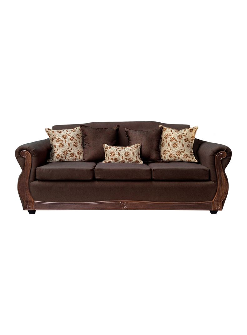 Sofa Con Resorte Estructural 4 Cuerpos Santi Chenille X Cafe Oscuro