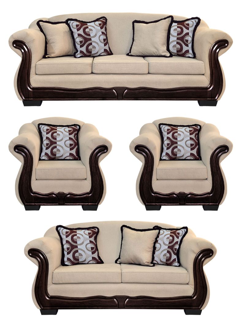 Living Con Resorte Estructural 9 Cuerpos Bufalo 4+3+1+1 Chenille