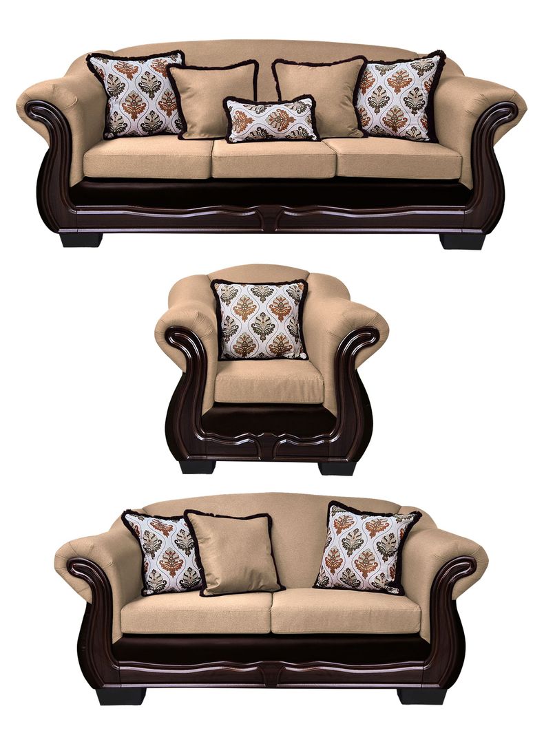 Living Con Resorte Estructural 8 Cuerpos Bufalo 4+3+1 Chenille+PU