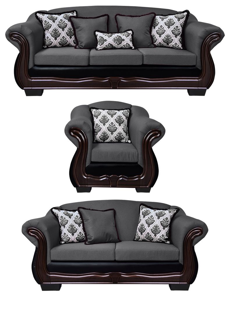 Living Con Resorte Estructural 8 Cuerpos Bufalo 4+3+1 Chenille+PU