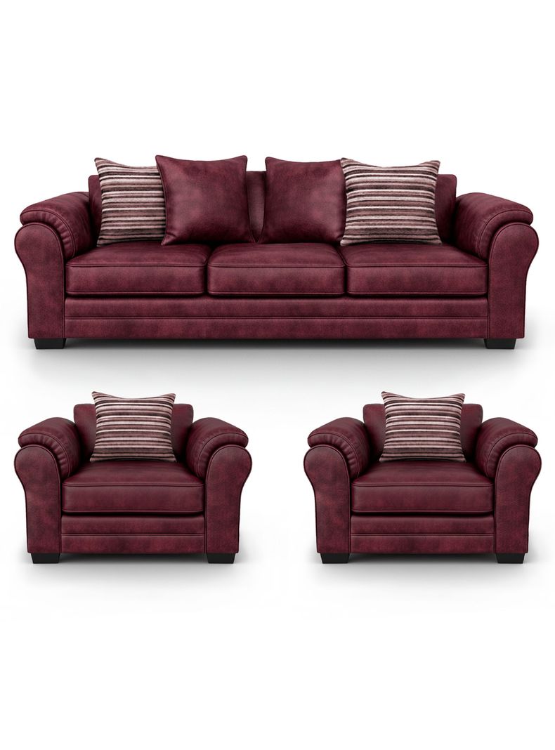 Living 6 Cuerpos 4+1+1 XL Con Resorte Estructural Grandon Envejecido