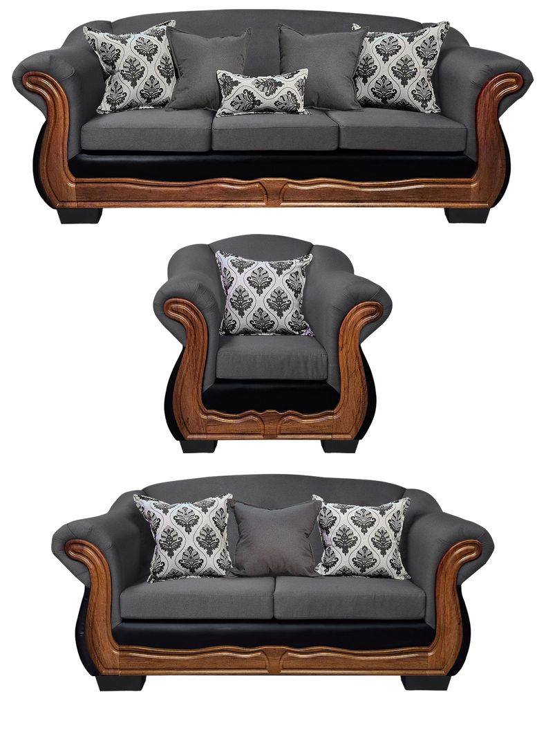 Living Con Resorte Estructural 8 Cuerpos Bufalo 4+3+1 Chenille+PU X