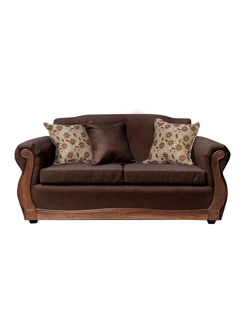 Sofa Con Resorte Estructural 3 Cuerpos Gran Santi Chenille X Cafe Oscuro