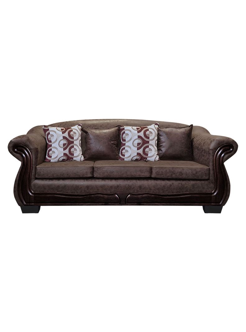 Sofa Con Resorte Estructural 4 Cuerpos Bufalo Envejecido