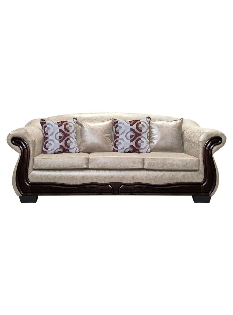 Sofa Con Resorte Estructural 4 Cuerpos Bufalo Envejecido