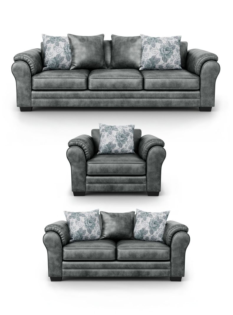 Living 8 Cuerpos 4+3+1 XL Con Resorte Estructural Grandon Envejecido
