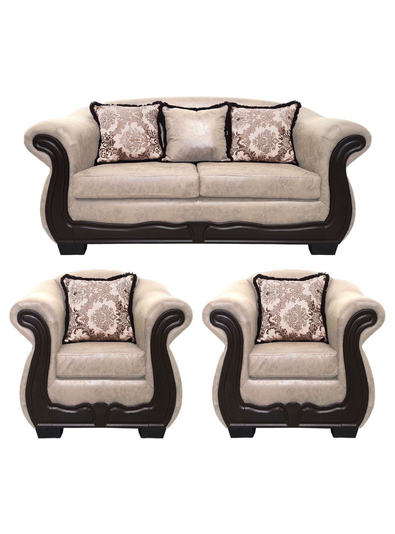 Living Con Resorte Estructural 5 Cuerpos 3+1+1 Grand Bufalo Envejecido Version PREMIUM