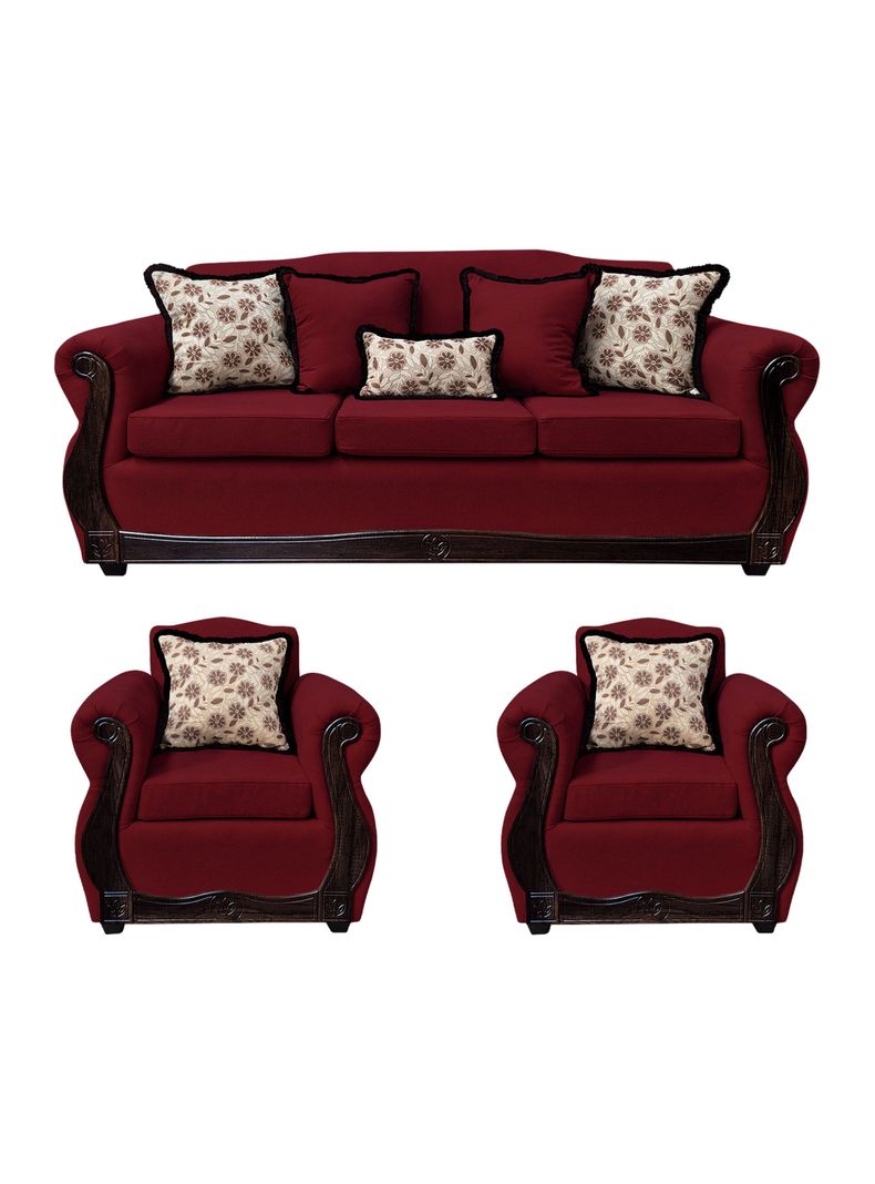 Living Con Resorte Estructural 6 Cuerpos 4+1+1 Gran Santi Chenille Rojo