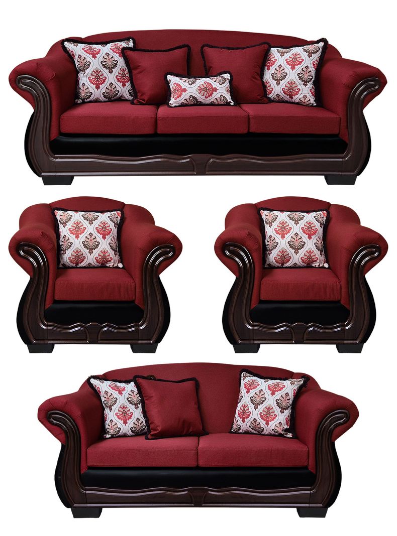 Living Con Resorte Estructural 9 Cuerpos Bufalo 4+3+1+1 Chenille+PU