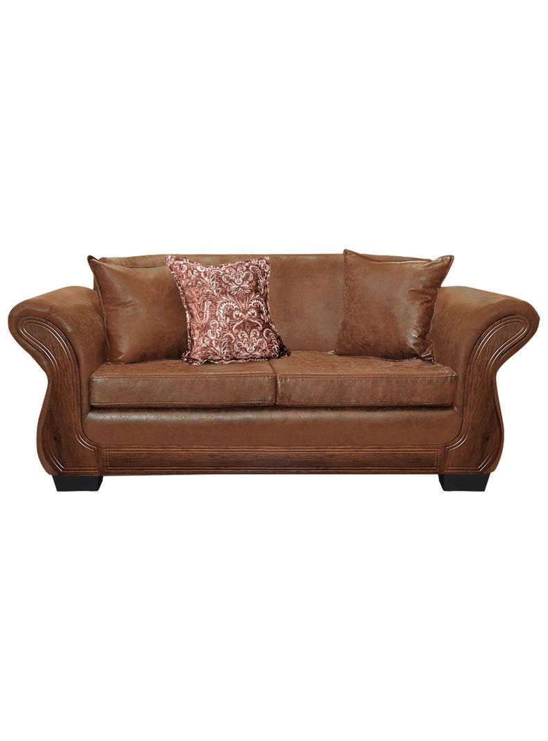 Sofa Con Resorte Estructural 3 Cuerpos Finis Envejecido X