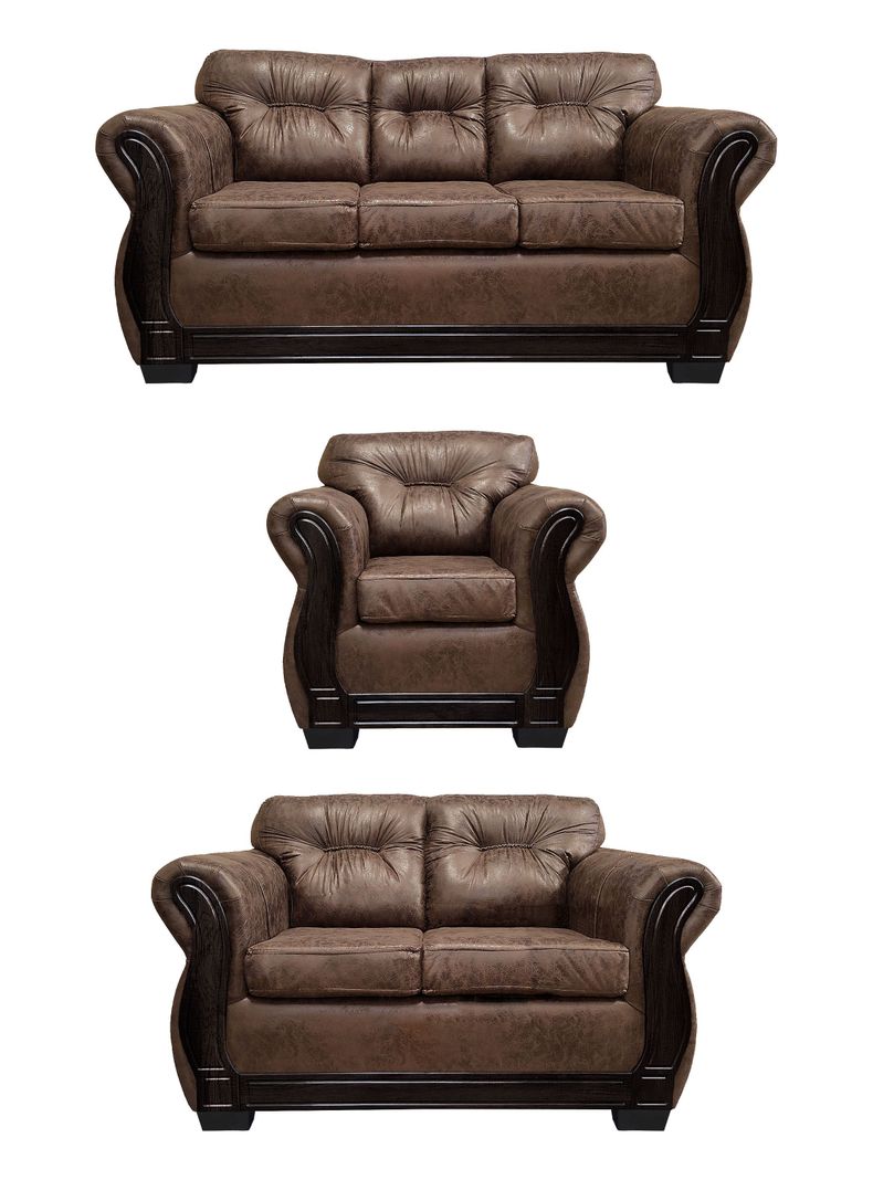 Living Con Respaldo Confortable 6 Personas Taurus 3+2+1 Envejecido
