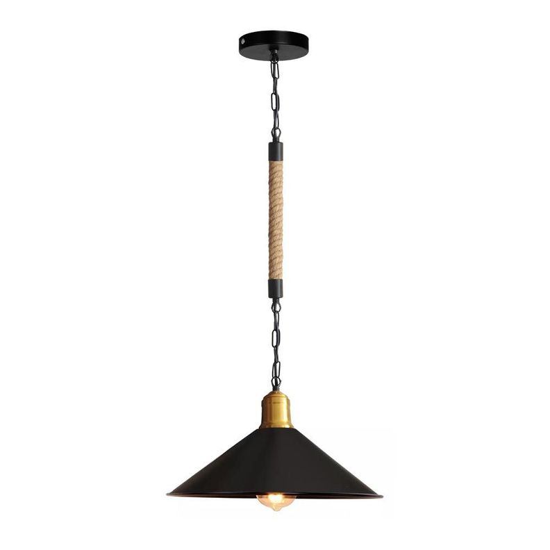 Lampara Colgante Campana 30cm Con Cuerda-0