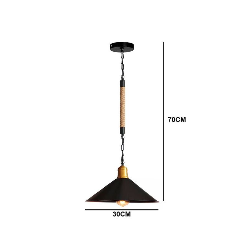 Lampara Colgante Campana 30cm Con Cuerda-5
