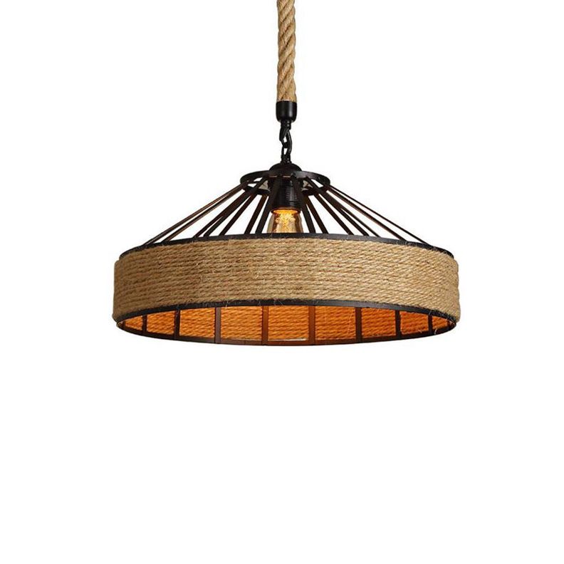 Lampara de Techo Rustica de Yute 30cm-0