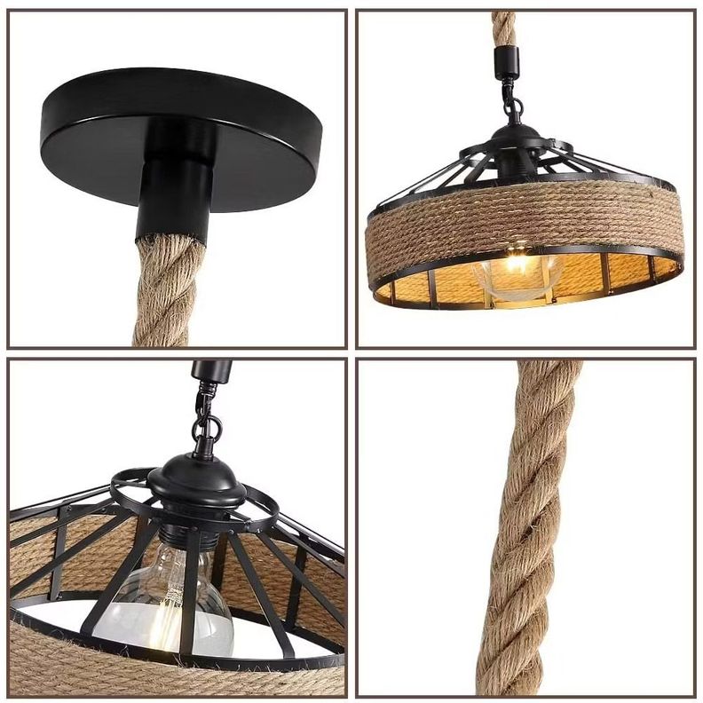 Lampara de Techo Rustica de Yute 30cm-1