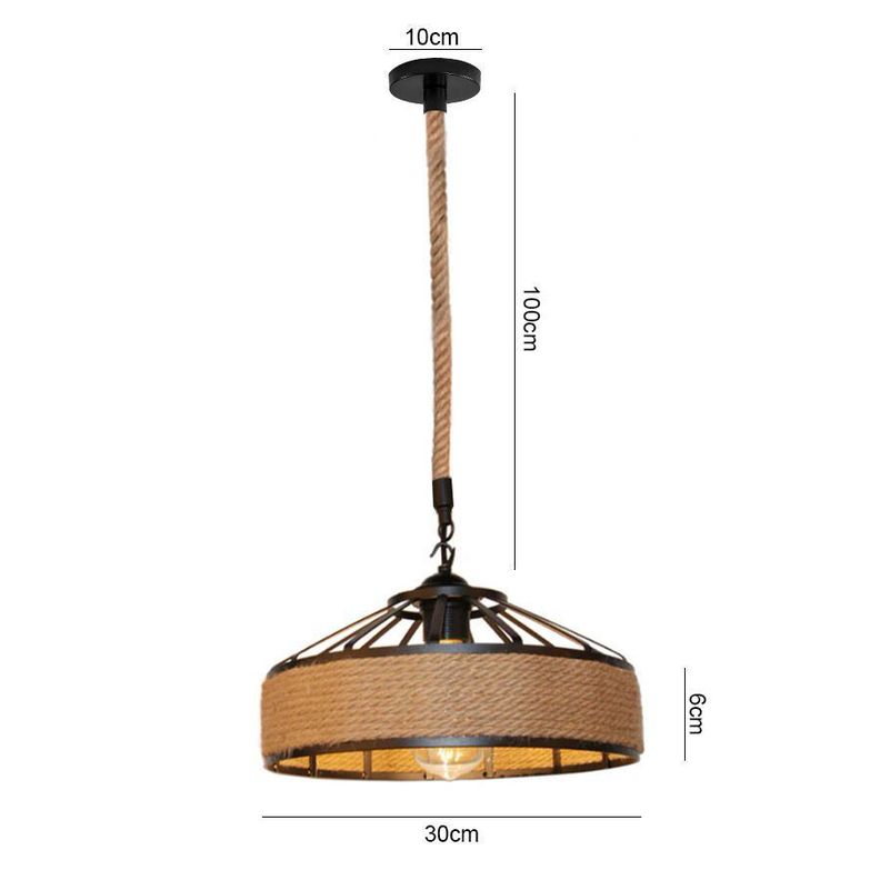 Lampara de Techo Rustica de Yute 30cm-2