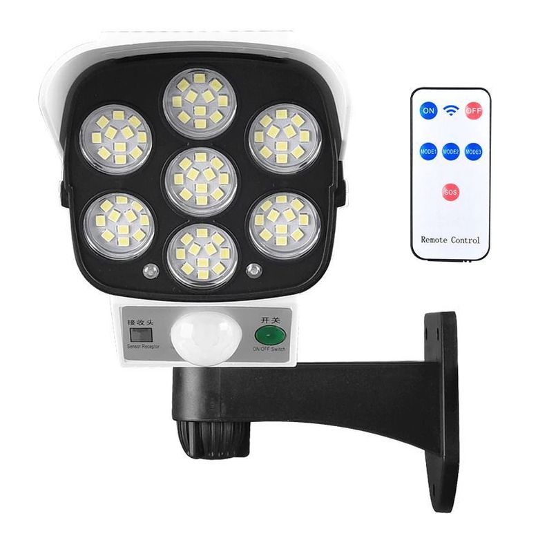 Foco Solar Tipo Cámara Seguridad Sensor De Movimiento-0
