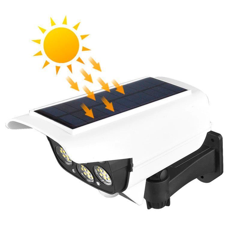Foco Solar Tipo Cámara Seguridad Sensor De Movimiento-1