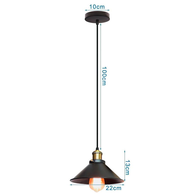 Lampara Colgante Vintage Tipo Campana-4