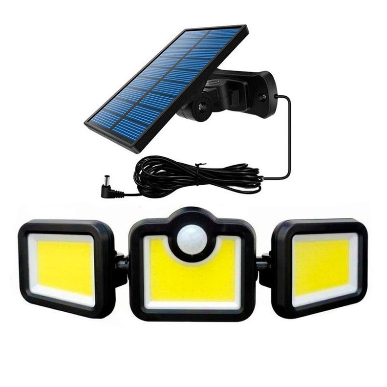 Foco Solar Triple con Sensor de Movimiento y Control Remoto COB-0