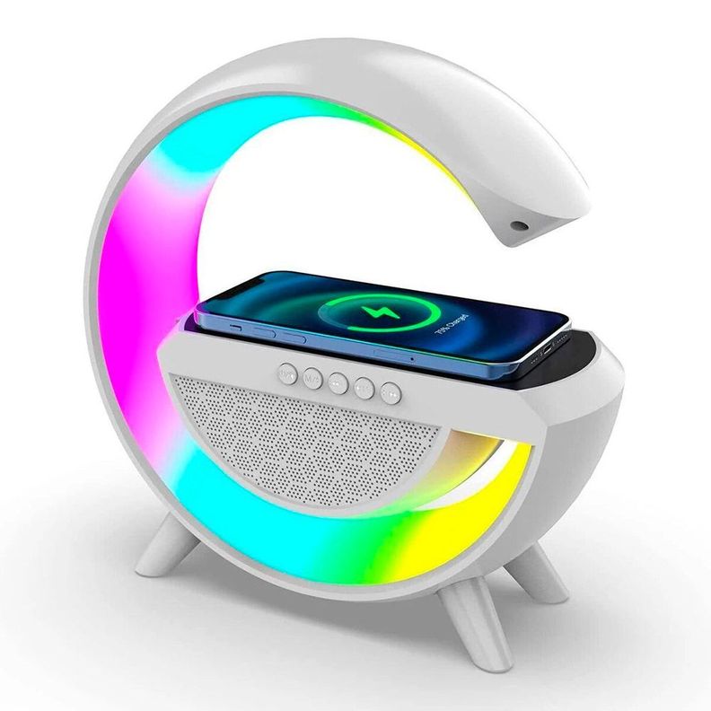 Parlante Bluetooth con Cargador Inalámbrico, Radio FM y Lámpara Rgb-0
