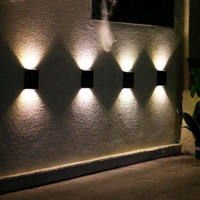 Pack 4 Focos Muro Aplique Led Solar Para Jardín-3
