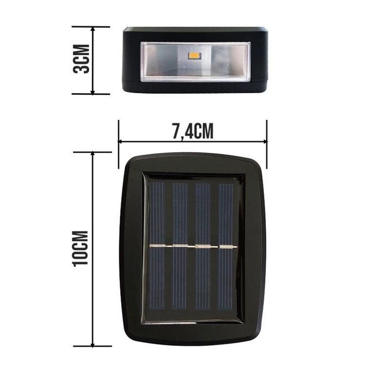 Pack 4 Focos Muro Aplique Led Solar Para Jardín-2