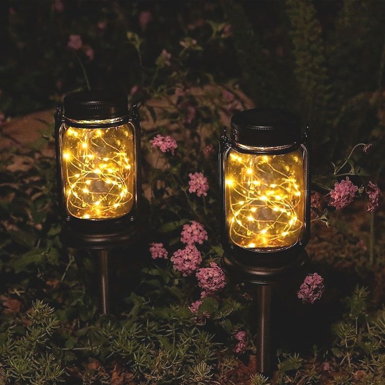 Farol y Estaca Solar Led Para Jardín Luz Hada Cálida Pack x2-3