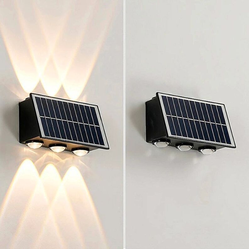 Aplique Solar Muro Exterior Diseño Moderno Luz Cálida 6 Leds-2