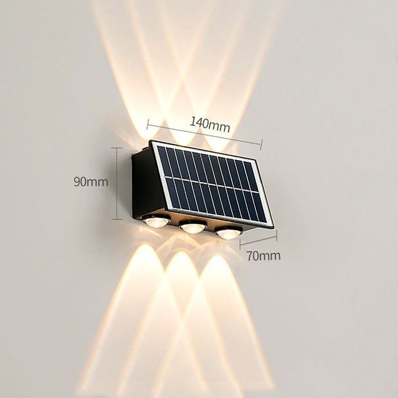 Aplique Solar Muro Exterior Diseño Moderno Luz Cálida 6 Leds-4