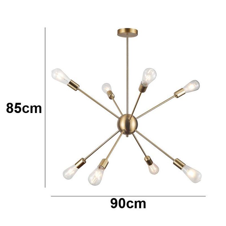 Lámparas de Techo Sputnik de 8 Ampolletas Dorada-3