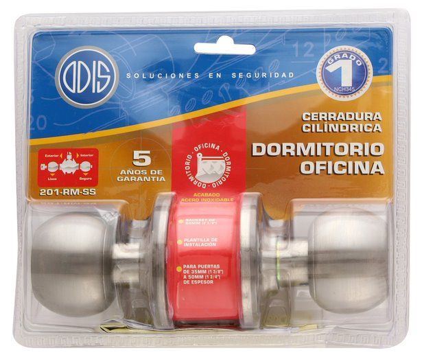 Cerradura Cilíndrica Odis 201 Dormitorio - Plata-4