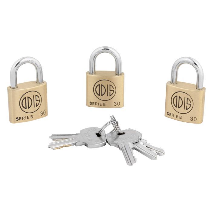 Pack 3 Candados Odis B30 30mm - Llaves Iguales-2