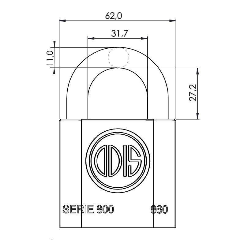 Candado Odis 860 60mm - Acero-1