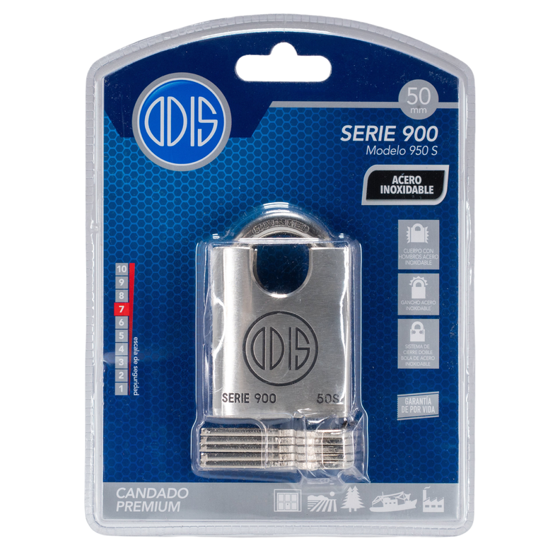 Candado Odis 950 50mm Hombros - Acero Inoxidable-7