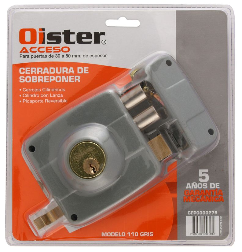 Cerradura Sobreponer Oister 110 - Gris-5