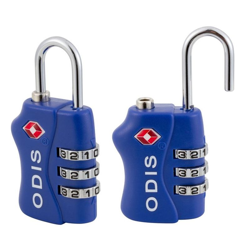 Pack Viajero: 2 Candados Odis TSA Maleta Viaje - Azul