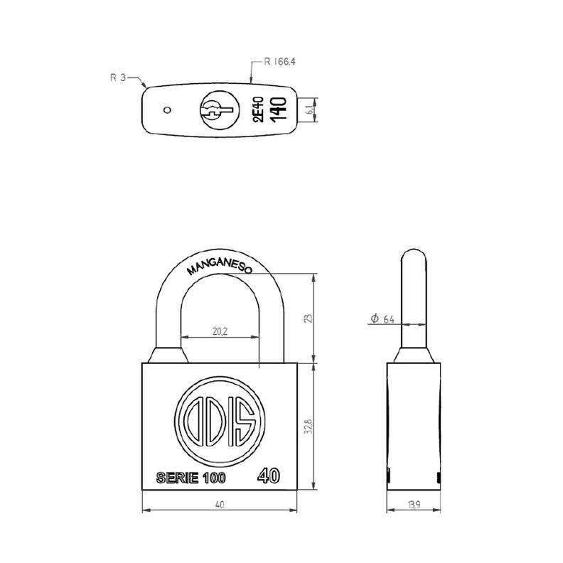Candado Odis 140 40mm-6
