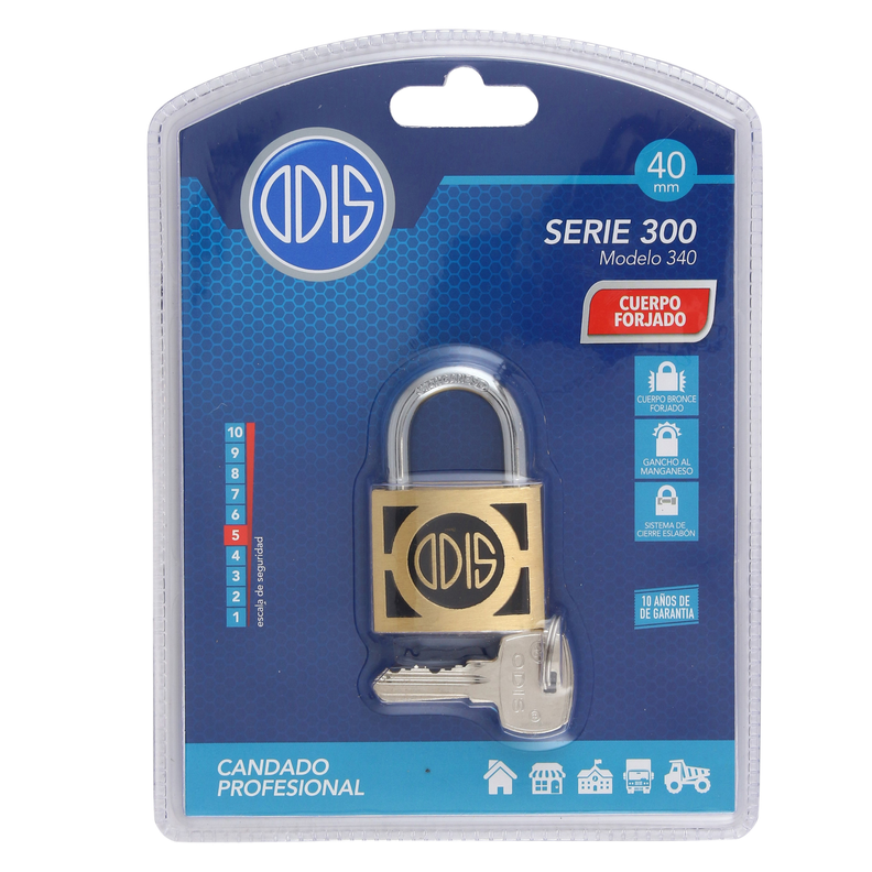 Candado Odis 340 40mm - Bronce Forjado-6