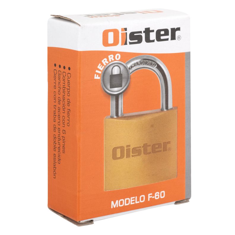 Candado Oister XTRA 60mm - Fierro Bronce.-4
